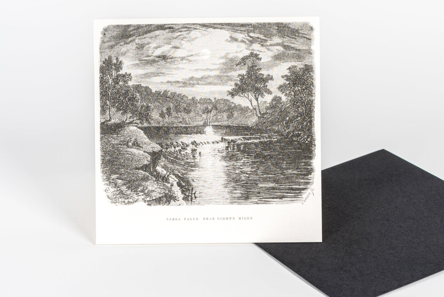 Greeting card with illustration of the Yarra Rivers Dight Falls