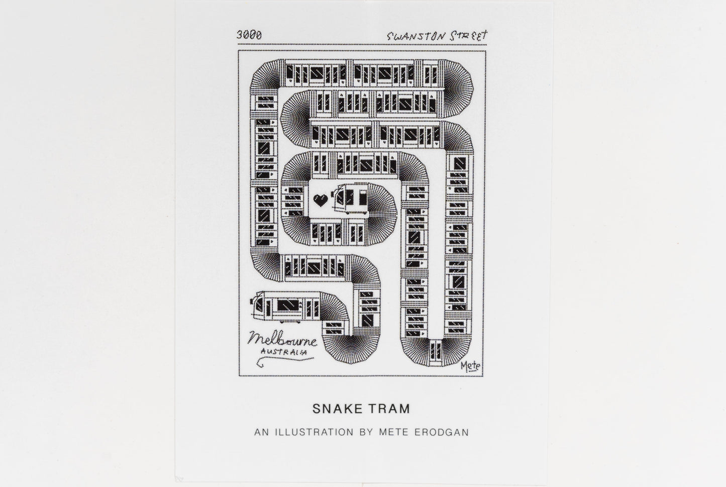 Snake Tram Tea Towel