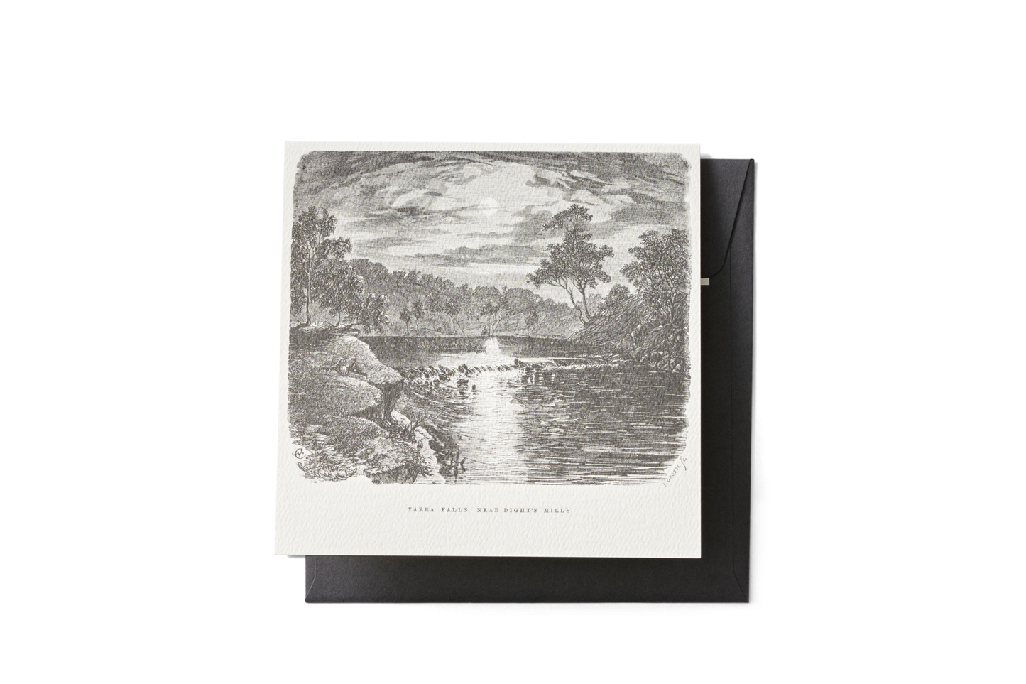 Greeting card with illustration of the Yarra Rivers Dight Falls