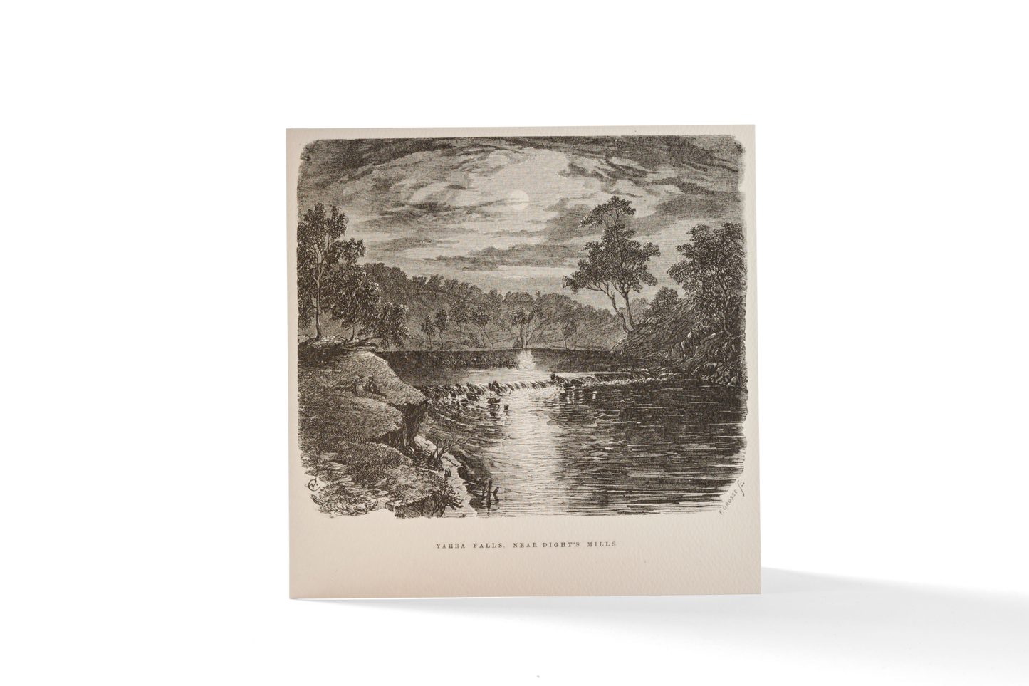 Greeting card with illustration of the Yarra Rivers Dight Falls